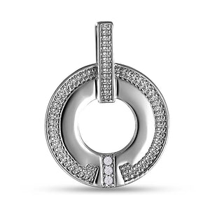 Sterling Silver Pendant White CZ Stone Classic, sterling silver