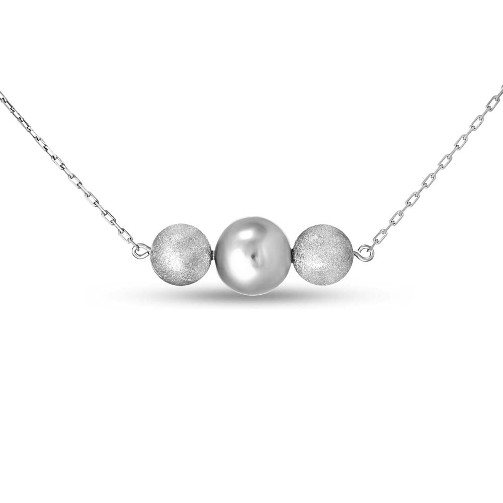 Sterling Silver Necklace | Horizontal Bead Sleek