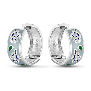 Enamel Earrings Colorful Enamel Detail, sterling silver