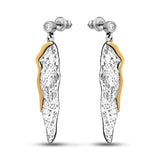 Pendientes de moissanita para mujer | Plata de ley 925 con baño de oro de 18 quilates | Diseño conmovedor