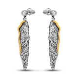 Pendientes de moissanita para mujer | Plata de ley 925 con baño de oro de 18 quilates | Diseño conmovedor