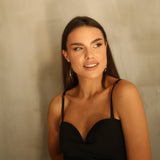 Pendientes de moissanita para mujer | Plata de ley 925 con baño de oro de 18 quilates | Diseño conmovedor