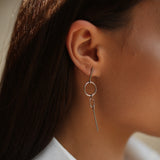 Pendientes de moissanita para mujer | Plata de ley 925 con baño de oro de 18 quilates | Diseño conmovedor