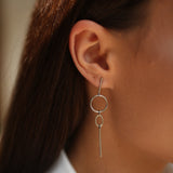 Pendientes de moissanita para mujer | Plata de ley 925 con baño de oro de 18 quilates | Diseño conmovedor