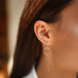 Pendientes de moissanita para mujer | Plata de ley 925 con baño de oro de 18 quilates | Diseño conmovedor