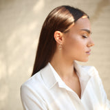 Pendientes de moissanita para mujer | Plata de ley 925 con baño de oro de 18 quilates | Diseño conmovedor