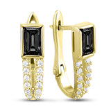 Pendientes de moissanita para mujer | Plata de ley 925 con baño de oro de 18 quilates | Diseño conmovedor