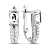 Pendientes de moissanita para mujer | Plata de ley 925 con baño de oro de 18 quilates | Diseño conmovedor