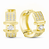 Pendientes de moissanita para mujer | Plata de ley 925 con baño de oro de 18 quilates | Diseño conmovedor