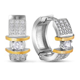 Pendientes de moissanita para mujer | Plata de ley 925 con baño de oro de 18 quilates | Diseño conmovedor