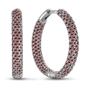 Cubic Zirconia Earrings Ruby Toned Refined, sterling silver