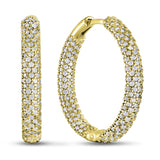 Pendientes de moissanita para mujer | Plata de ley 925 con baño de oro de 18 quilates | Diseño conmovedor