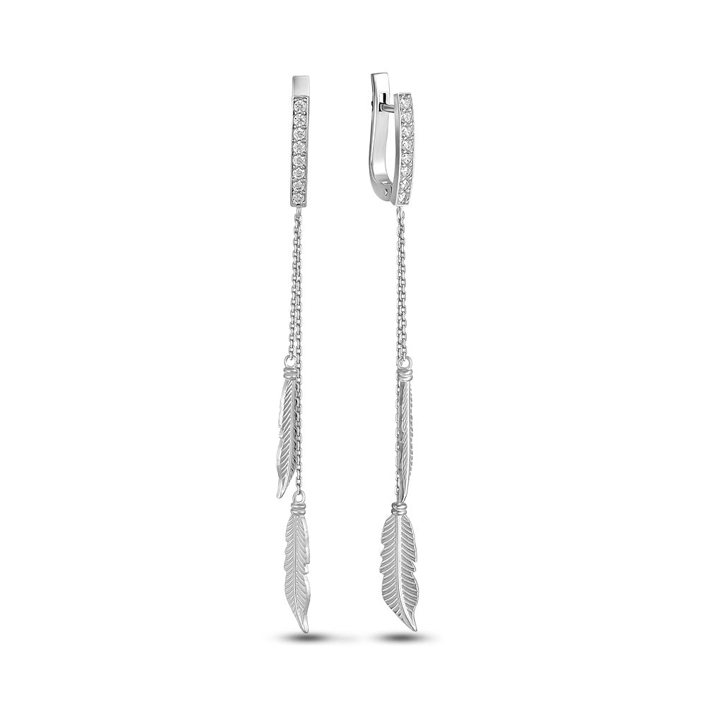 Cubic Zirconia Drop Earrings | Elegant | Sterling Silver