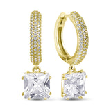 Pendientes de moissanita para mujer | Plata de ley 925 con baño de oro de 18 quilates | Diseño conmovedor