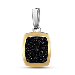 14K Gold Bonded Pendant Starry Night Cushion, sterling silver