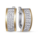 Pendientes de moissanita para mujer | Plata de ley 925 con baño de oro de 18 quilates | Diseño conmovedor