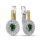 Pendientes de moissanita para mujer | Plata de ley 925 con baño de oro de 18 quilates | Diseño conmovedor