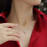 Collar con colgante de moissanita para mujer | Plata de ley 925 con baño de oro de 18 quilates | Diseño Pure Love