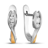 Pendientes de moissanita para mujer | Plata de ley 925 con baño de oro de 18 quilates | Diseño conmovedor