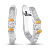 Pendientes de moissanita para mujer | Plata de ley 925 con baño de oro de 18 quilates | Diseño conmovedor