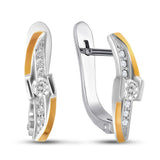 Pendientes de moissanita para mujer | Plata de ley 925 con baño de oro de 18 quilates | Diseño conmovedor