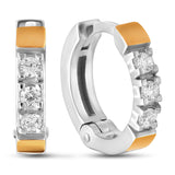 Pendientes de moissanita para mujer | Plata de ley 925 con baño de oro de 18 quilates | Diseño conmovedor