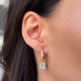 Pendientes de moissanita para mujer | Plata de ley 925 con baño de oro de 18 quilates | Diseño conmovedor