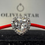 Stylish Moissanite Bracelet - Heart Pendant on a Cord for Casual Elegance