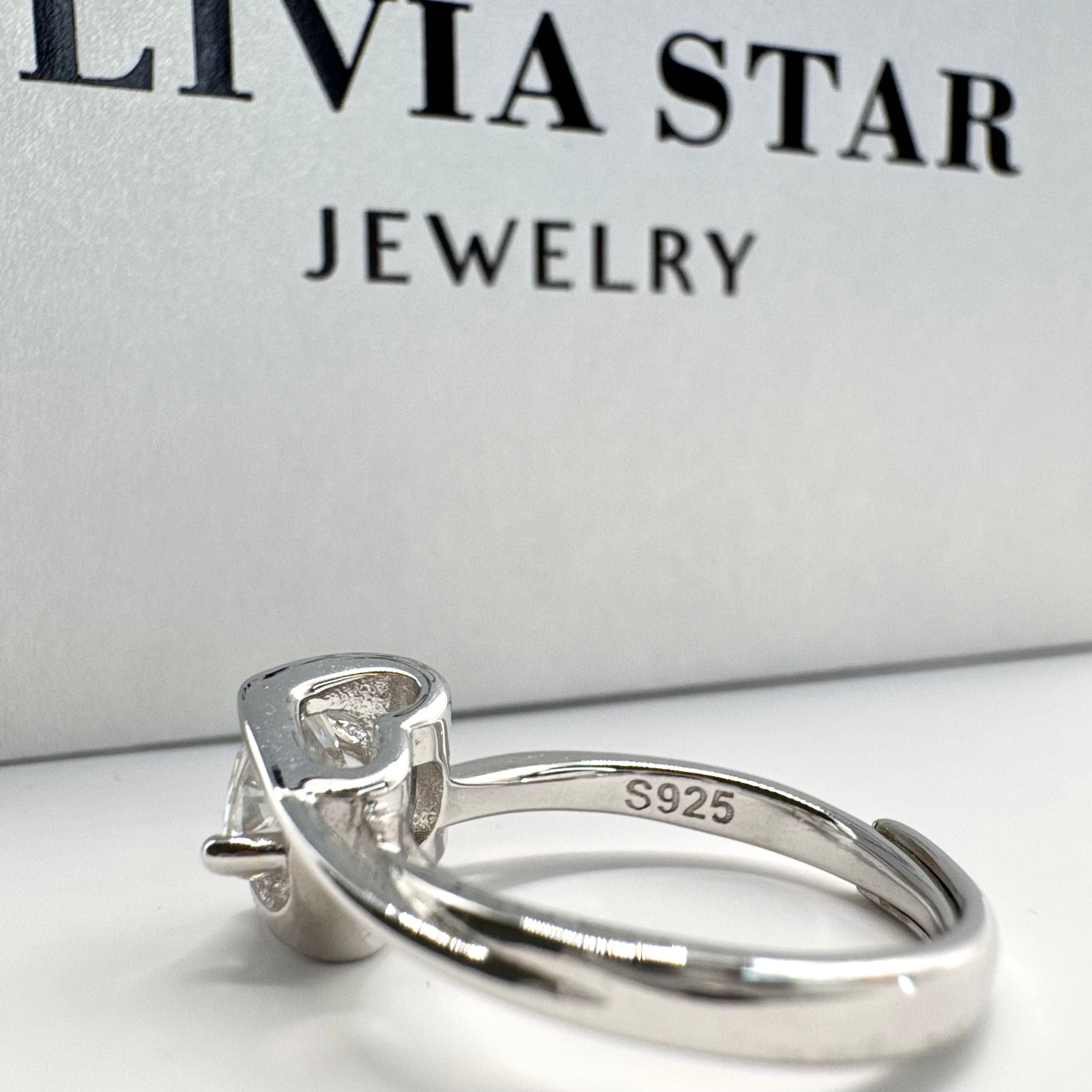 Refined Moissanite Engagement Ring - Love-Inspired Design with a Brilliant Cut