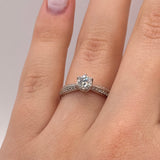Kingdom Moissanite Engagement Ring – S925 Sterling Silver, White Gold Plated, Luxury Jewelry