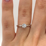 Women’s Moissanite Diamond Engagement Ring – Sterling Silver, White Gold Plated, Six-Claws Design