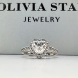 Classic Moissanite Ring - Heart-Inspired Design with a Brilliant Shine