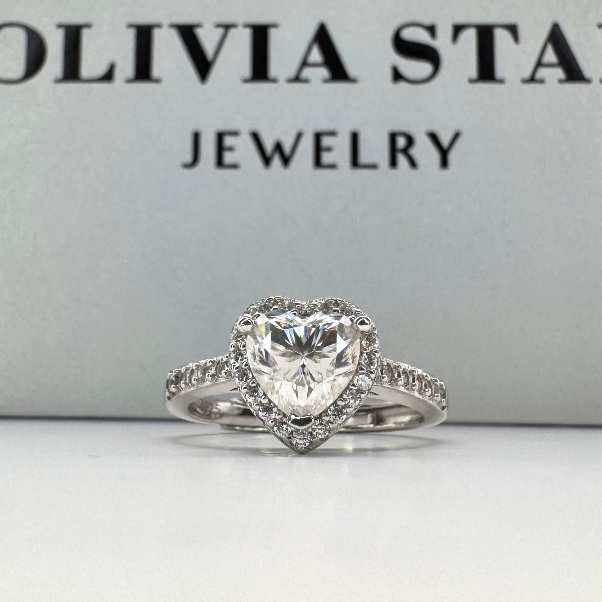 Classic Moissanite Ring - Heart-Inspired Design with a Brilliant Shine