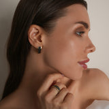 Pendientes de moissanita para mujer | Plata de ley 925 con baño de oro de 18 quilates | Diseño conmovedor