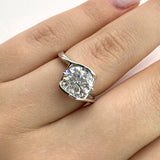 Moissanite Solitaire Engagement Ring - Love-Inspired Elegance in a Sleek Band