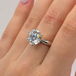 Elegant Six-Claws Moissanite Engagement Ring – White Gold Plated, Lab-Grown Diamond, Perfect Proposal Gift