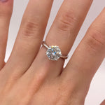 Moissanite Diamond Engagement Ring for Women – Six-Claws Symbol, White Gold Plated, Timeless Beauty