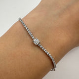 Elegant Sci-Fi Moissanite Bracelet - Brilliant Cut Stones in a Sleek Band