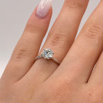 Six-Claws Moissanite Engagement Ring – S925 Sterling Silver, White Gold Plated, Luxury Jewelry
