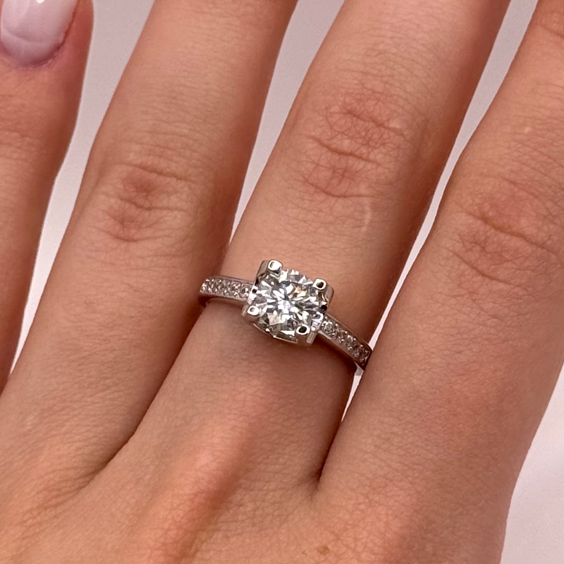 Enchanted Elegance Moissanite Engagement Ring - Dazzling Stone in a Polished Band
