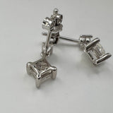 Crystal Prism Moissanite Stud Earrings - Dazzling Stones in a Sleek Metal Frame
