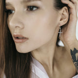 Pendientes de moissanita para mujer | Plata de ley 925 con baño de oro de 18 quilates | Diseño conmovedor