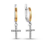 Pendientes de moissanita para mujer | Plata de ley 925 con baño de oro de 18 quilates | Diseño conmovedor