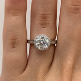 Women’s Moissanite Diamond Engagement Ring – Sterling Silver, White Gold Plated, Diamond Tale Design