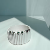 925 Sterling Silver Stud Earrings - Solid Gold Accent with Garnet CZ - Olivia Star Jewelry 983/1E