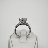 Elegant Kingdom Moissanite Engagement Ring – White Gold Plated, Lab-Grown Diamond, Perfect Proposal Gift