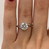 Luxury Moissanite Ring - 18K White Gold Plated with a Radiant Center Stone
