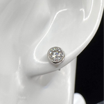 Crystal Symphony Moissanite Stud Earrings - Radiant Stones in a Sleek Metal Frame