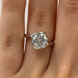 Sophisticated Moissanite Ring - Sleek Band with a Radiant Love Design