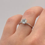 Lab-Grown Moissanite Six-Claws Engagement Band – 18K White Gold Plated, Classic and Elegant